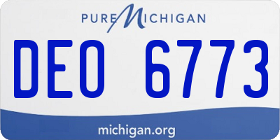 MI license plate DEO6773