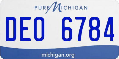 MI license plate DEO6784