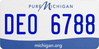 MI license plate DEO6788