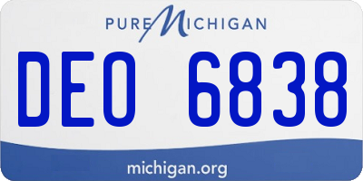 MI license plate DEO6838