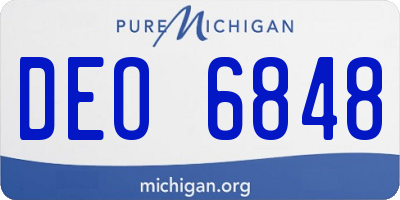 MI license plate DEO6848