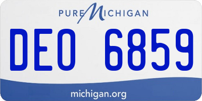 MI license plate DEO6859