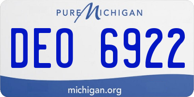 MI license plate DEO6922