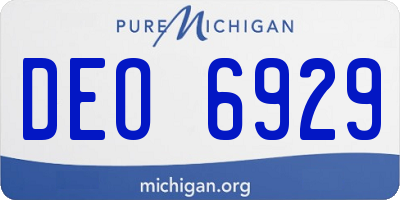 MI license plate DEO6929