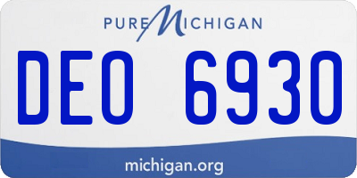 MI license plate DEO6930