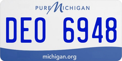 MI license plate DEO6948