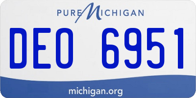 MI license plate DEO6951