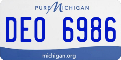 MI license plate DEO6986