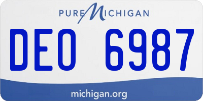 MI license plate DEO6987