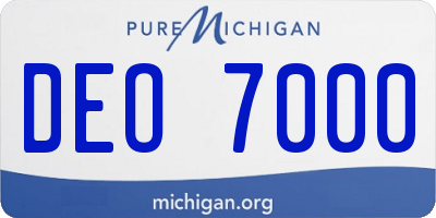 MI license plate DEO7000