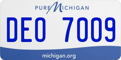 MI license plate DEO7009