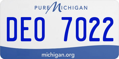MI license plate DEO7022