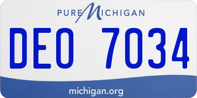 MI license plate DEO7034