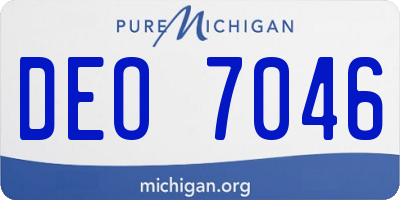 MI license plate DEO7046