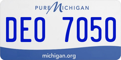 MI license plate DEO7050