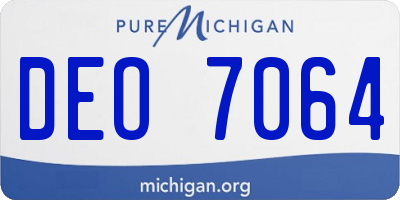 MI license plate DEO7064