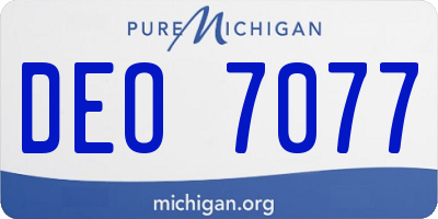 MI license plate DEO7077