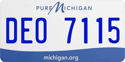 MI license plate DEO7115