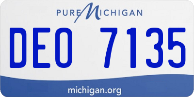 MI license plate DEO7135