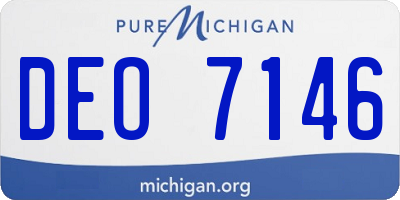 MI license plate DEO7146