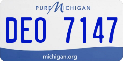 MI license plate DEO7147