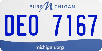 MI license plate DEO7167