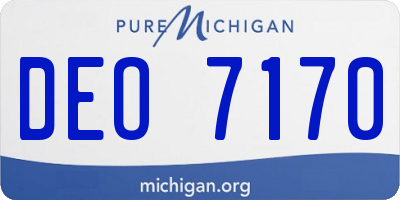 MI license plate DEO7170