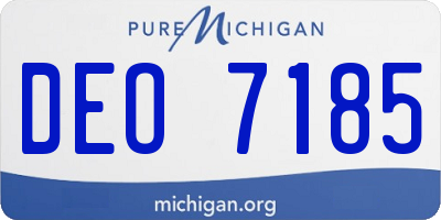 MI license plate DEO7185