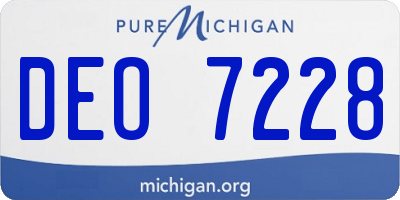 MI license plate DEO7228