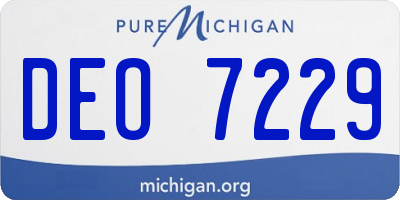 MI license plate DEO7229