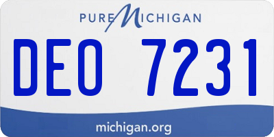 MI license plate DEO7231