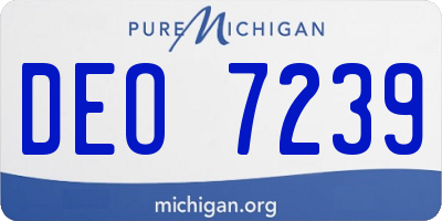 MI license plate DEO7239