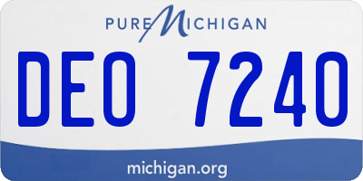 MI license plate DEO7240