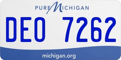 MI license plate DEO7262