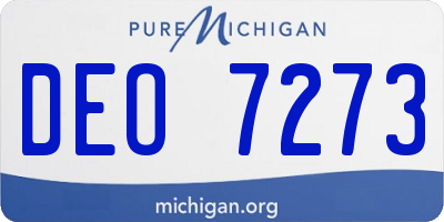 MI license plate DEO7273