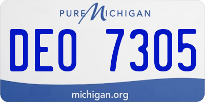 MI license plate DEO7305
