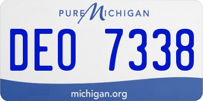 MI license plate DEO7338