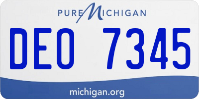 MI license plate DEO7345