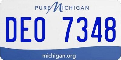 MI license plate DEO7348