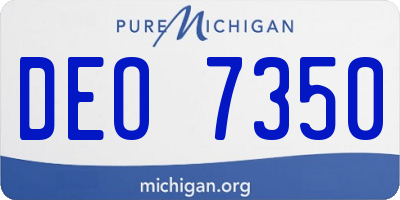 MI license plate DEO7350
