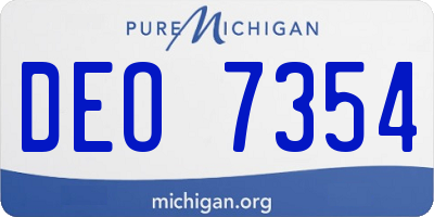 MI license plate DEO7354