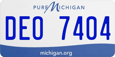 MI license plate DEO7404