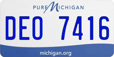 MI license plate DEO7416