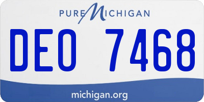 MI license plate DEO7468