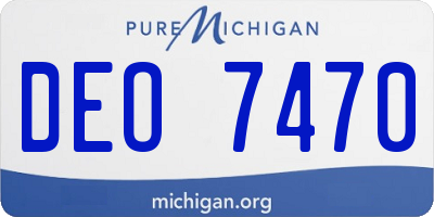 MI license plate DEO7470