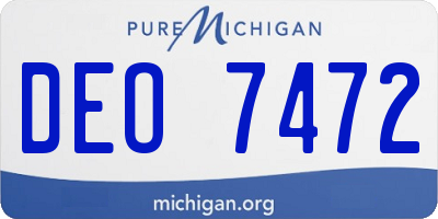 MI license plate DEO7472