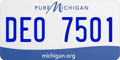 MI license plate DEO7501
