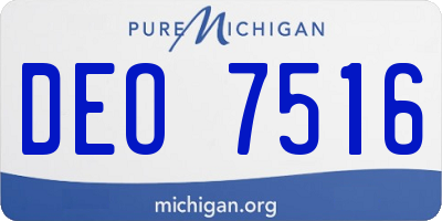 MI license plate DEO7516
