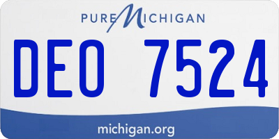 MI license plate DEO7524