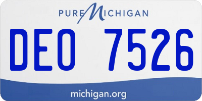 MI license plate DEO7526